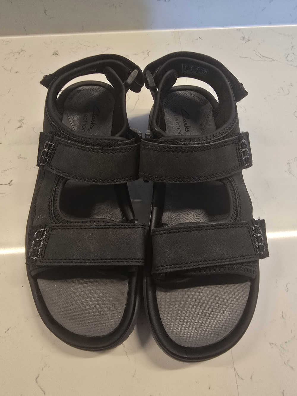 Clarks Men's Black Double-Strap Comfort Sandals